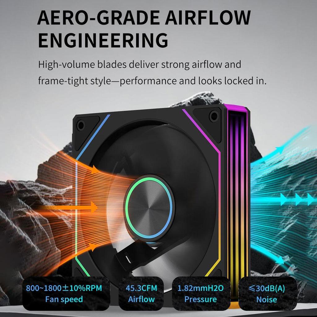 Segotep Irisflo Reverse U120 PWM ARGB Cooler Case 120mm - Fan Casing 12cm - Image 5