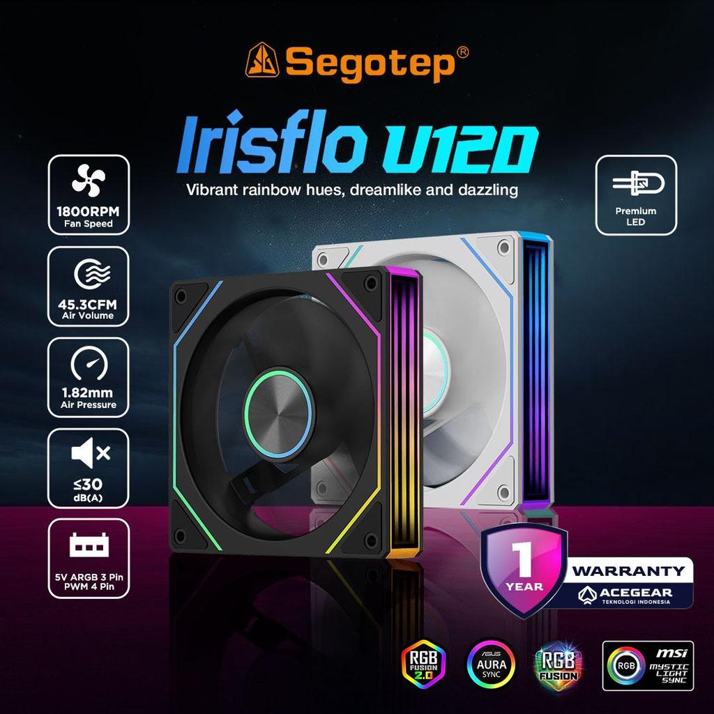 Segotep Irisflo U120 PWM ARGB Cooler Case 120mm - Fan Casing 12cm - Image 2