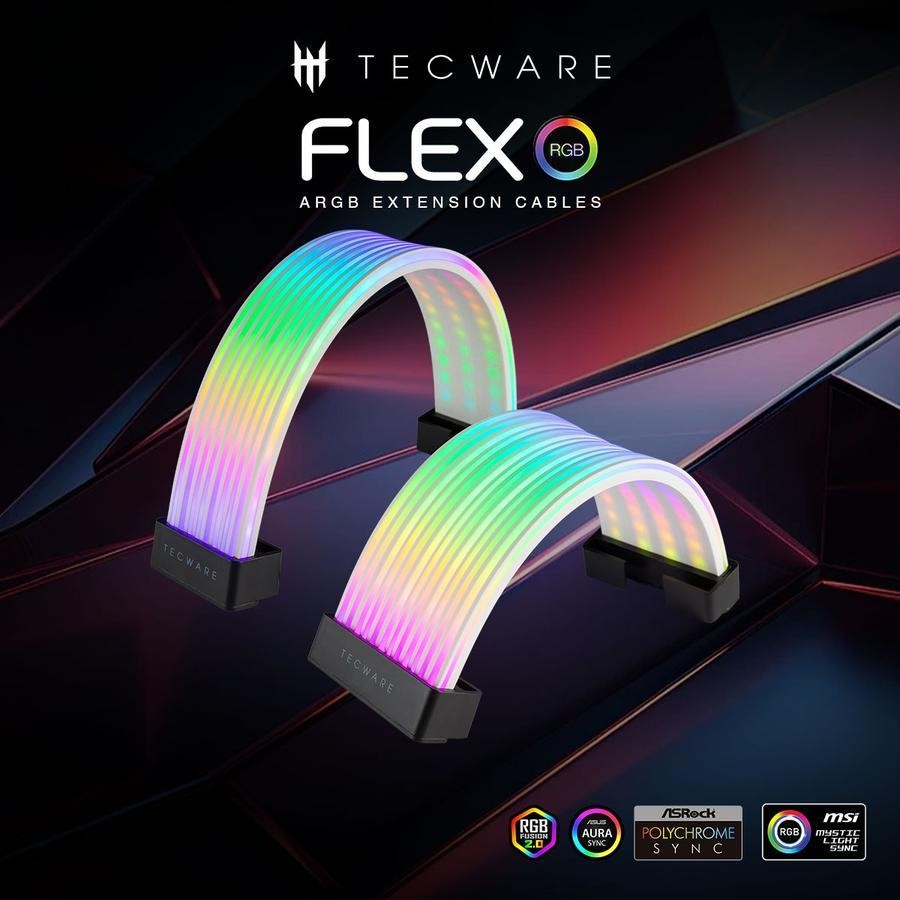Tecware Flex RGB ARGB Extension PSU Cable - Power Supply Light Strip Cable Set - Image 2