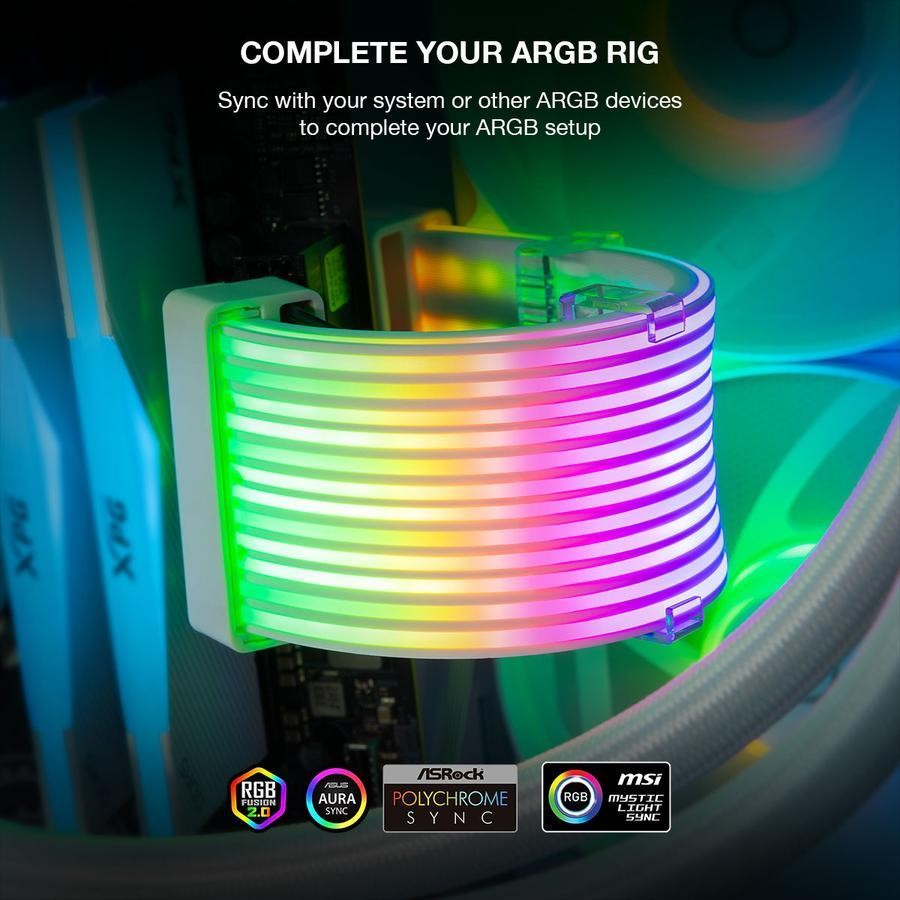 Tecware Flex RGB ARGB Extension PSU Cable - Power Supply Light Strip Cable Set - Image 6