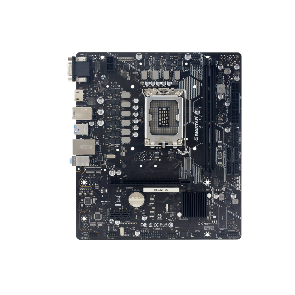 Motherboard BIOSTAR H610MH D5 (LGA1700, H610, DDR5, USB3.2, SATA3) - Image 2