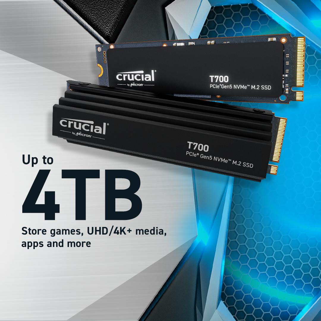 Micron Crucial SSD T700 Heatsink M.2 Pcie Gen5 Nvme 2TB - SSD M2 2 TB - Image 4