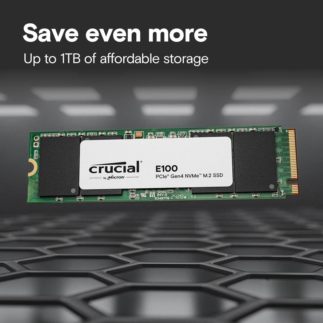 Micron Crucial SSD E100 M.2 Pcie Gen4 Nvme 1TB - SSD M2 1 TB - Image 3