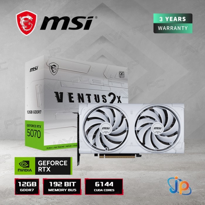 VGA MSI GeForce RTX 5070 Ventus 2X White OC 12GB - 12 GB GDDR7 - Image 2
