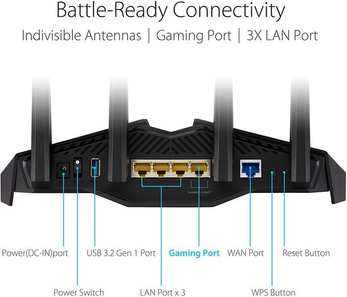 ASUS RT AX82U AX5400 Dual Band Gaming WiFi 6 Wireless Router RGB - Image 3