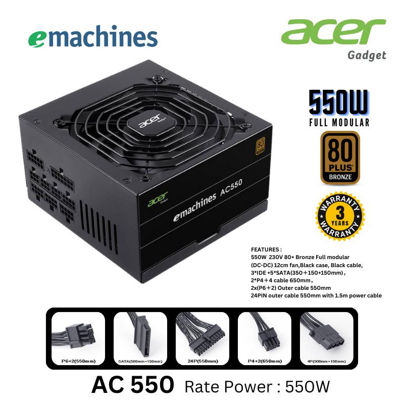 Emachines Acer AC550 550W PSU - Power Supply 550 Watt 80+ Bronze Full Modular - Image 2