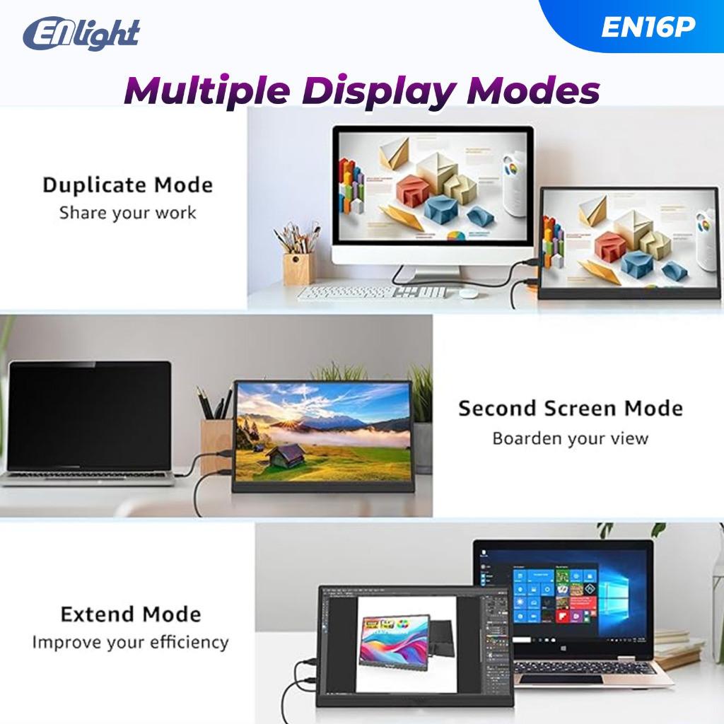 Monitor Portable Enlight LED IPS EN16P - Full HD 16" Inch - Image 3