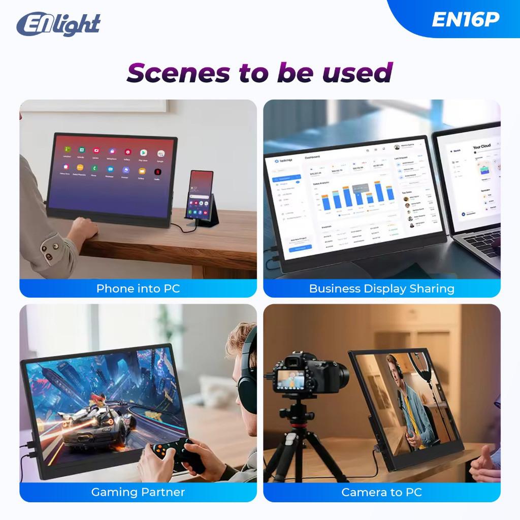 Monitor Portable Enlight LED IPS EN16P - Full HD 16" Inch - Image 5