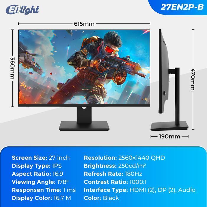 Monitor Enlight LED IPS 27EN2P-B - 2K QHD 27" Inch - Image 3