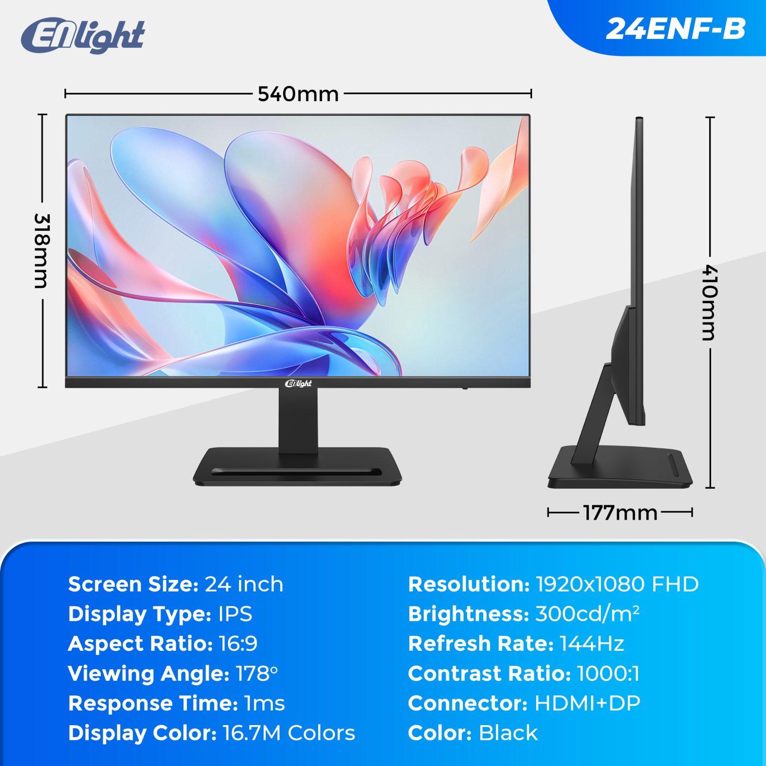 Monitor Enlight LED IPS 24ENF-B - Full HD 24" Inch - Image 5