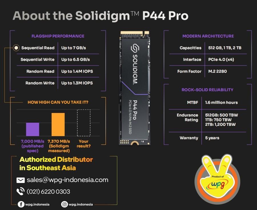 Solidigm SSD P44 Pro M.2 Pcie Gen4 Nvme 512GB - P44 Pro 512 GB - Image 5