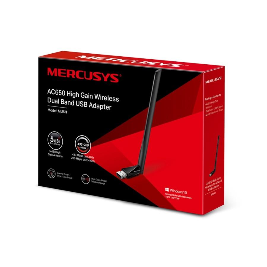 Mercusys MU6H AC650 High Gain WiFi Wireless Dual Band USB Adapter - Image 4