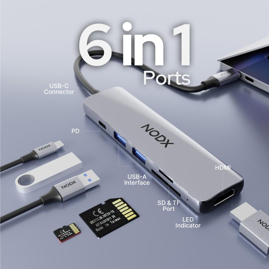 NODX Xport Plus USB HUB 6 In 1 USB Type-C - Image 2