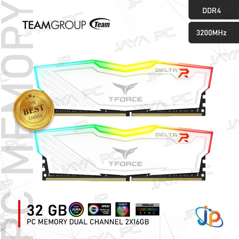 Memory Team T-Force Delta DDR4 RGB PC25600 3200Mhz 32GB 2x16GB - Image 2
