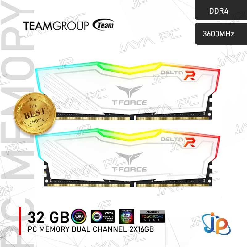 Memory Team T-Force Delta DDR4 RGB PC28800 3600Mhz 32GB 2x16GB - Image 2