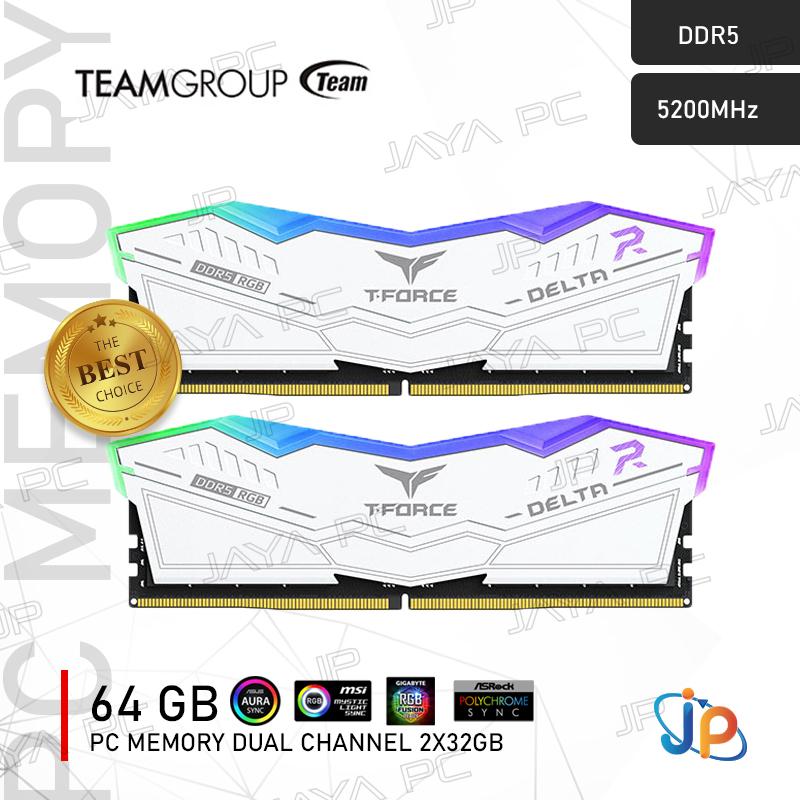 Memory Team T-Force Delta DDR5 RGB PC41600 5200Mhz 64GB 2x32GB Ram - Image 2