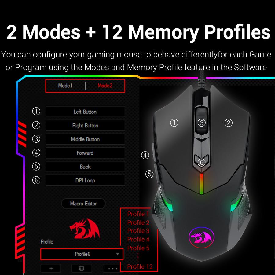 Redragon Centrophorus M601 RGB - Macro Gaming Mouse - Image 5