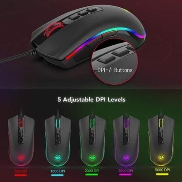 Redragon Cobra M711 RGB - Macro Gaming Mouse - Image 4