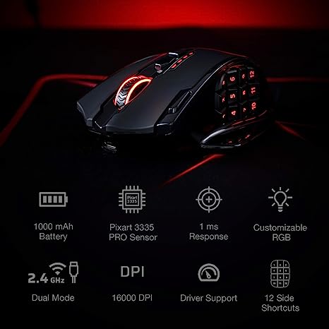 Redragon Impact ELite M913 RGB Wired & Wireless - Macro Gaming Mouse - Image 2