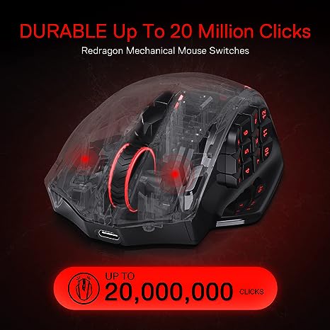 Redragon Impact ELite M913 RGB Wired & Wireless - Macro Gaming Mouse - Image 5