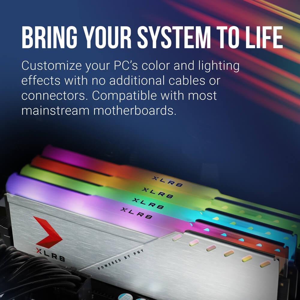 Memory PNY XLR8 EPIC-X Silver RGB PC28800 3600Mhz DDR4 16GB - 2x8GB - Image 3