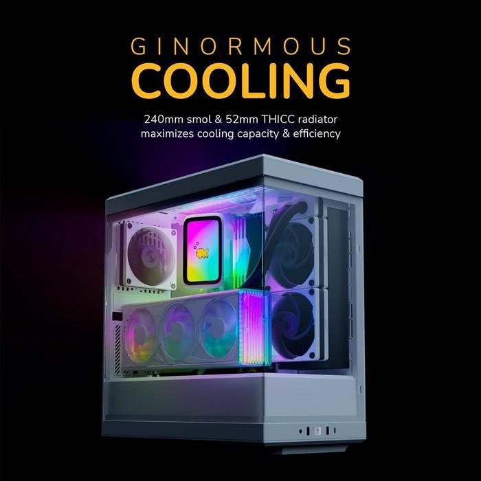 HYTE THICC Q60 Digital Processor Cooling - CPU AIO Cooler Fan 240mm with LCD IPS Display - Image 5