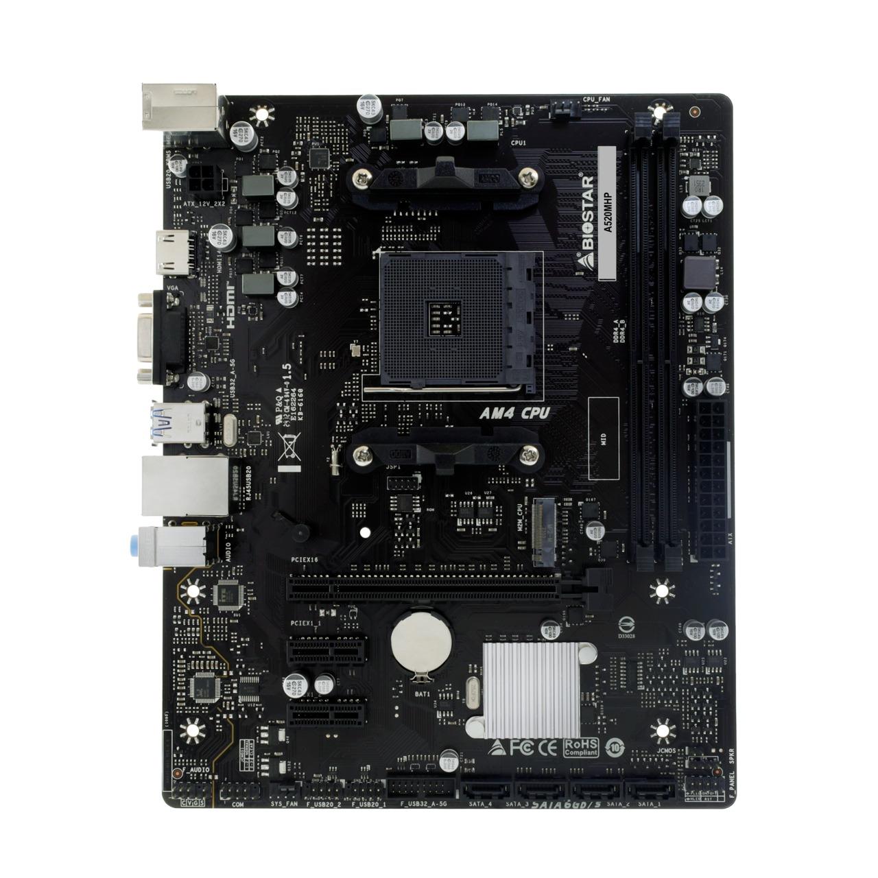 Motherboard BIOSTAR A520MHP (AM4, AMD, A520, DDR4, USB3.2, SATA3) - Image 2