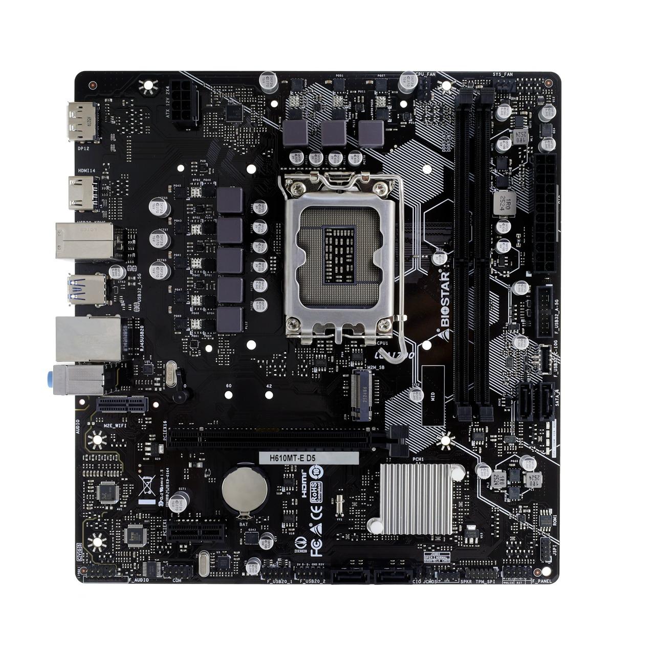 Motherboard BIOSTAR H610MT-E D5 (LGA1700, H610, DDR5, USB3.2, SATA3) - Image 2