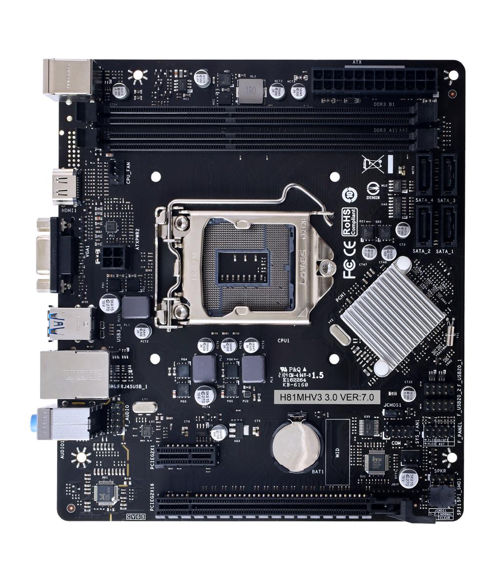 Motherboard BIOSTAR H81MHV3 3.0 (LGA1150, H81, DDR3, USB3.0, SATA3) - Image 3