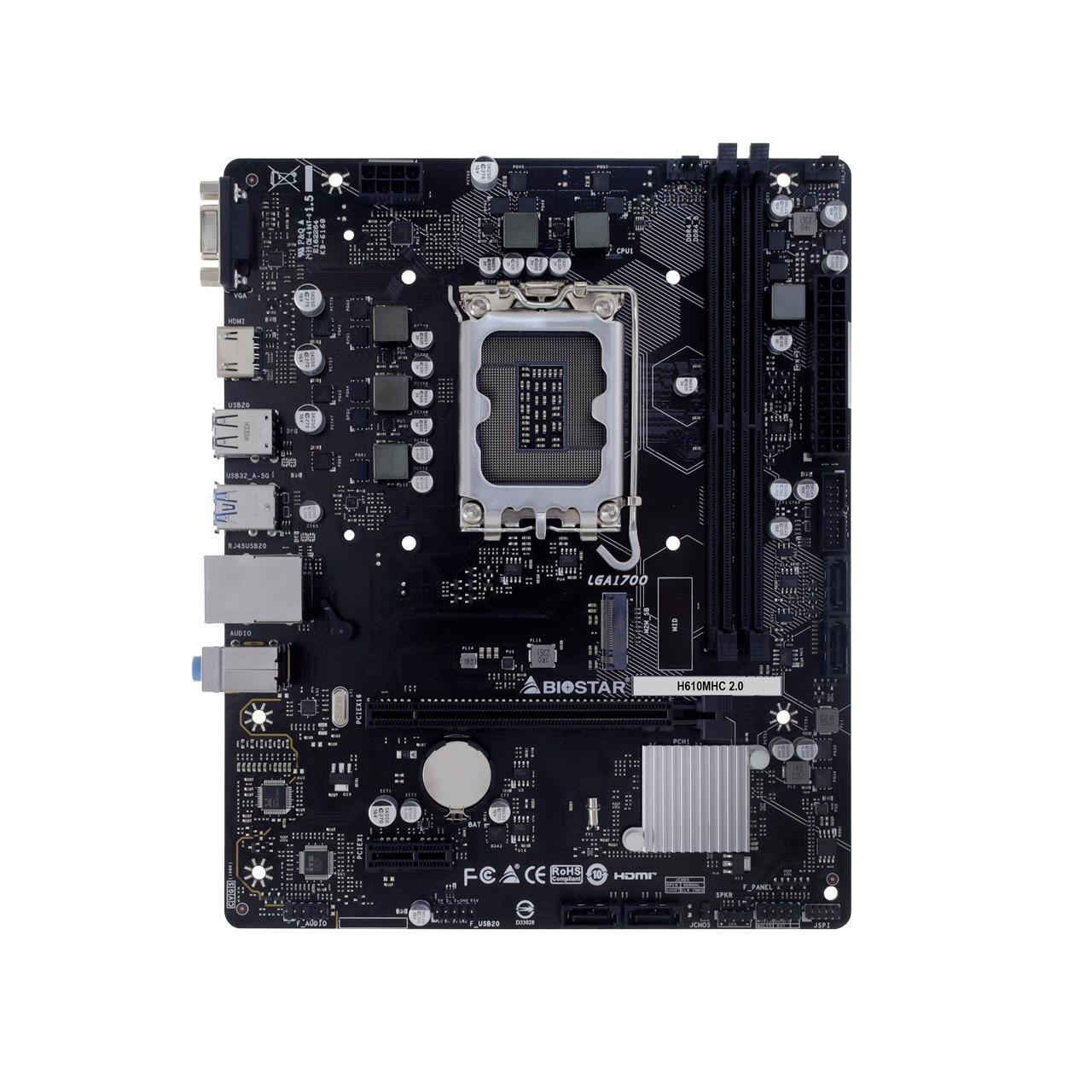 Motherboard BIOSTAR H610MHC 2.0 (LGA1700, H610, DDR4, USB3.2, SATA3) - Image 2