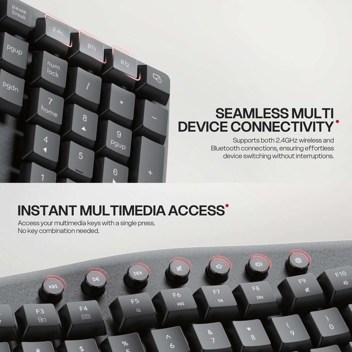 Fantech WKM71 Aera Wireless Ergonomic Keyboard + Mouse - Image 2