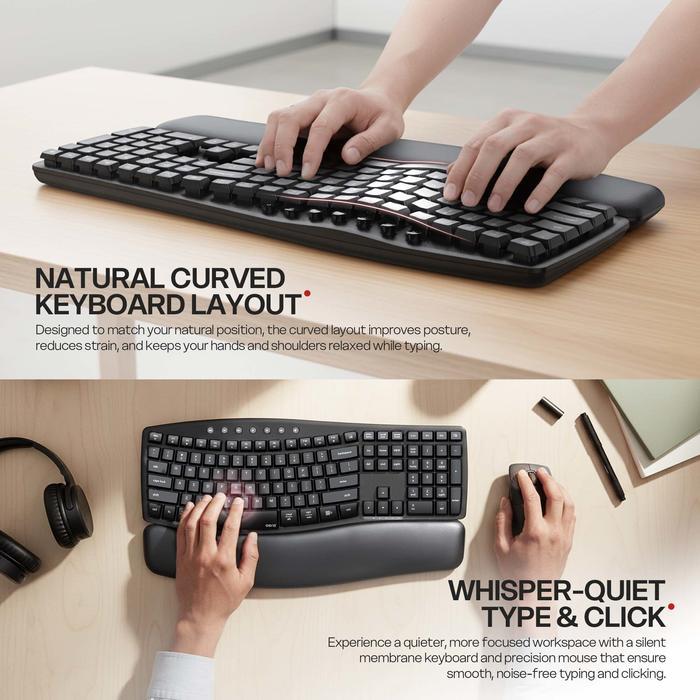 Fantech WKM71 Aera Wireless Ergonomic Keyboard + Mouse - Image 3
