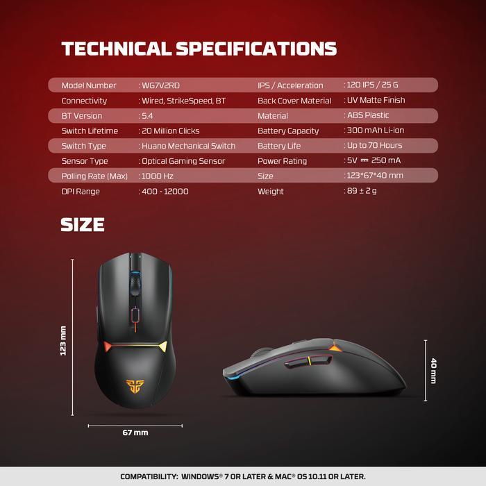 Gaming Mouse Fantech Crypto II WG7V2RD - Image 5