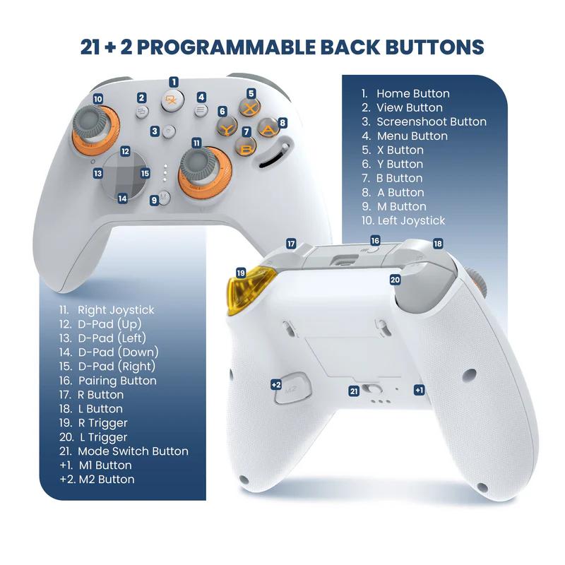 Gamepad Rexus Daxa Ezoth AX10 TMR Joystick & Swappable ABXY - Wireless Gaming Controller PC/ Android - Image 8