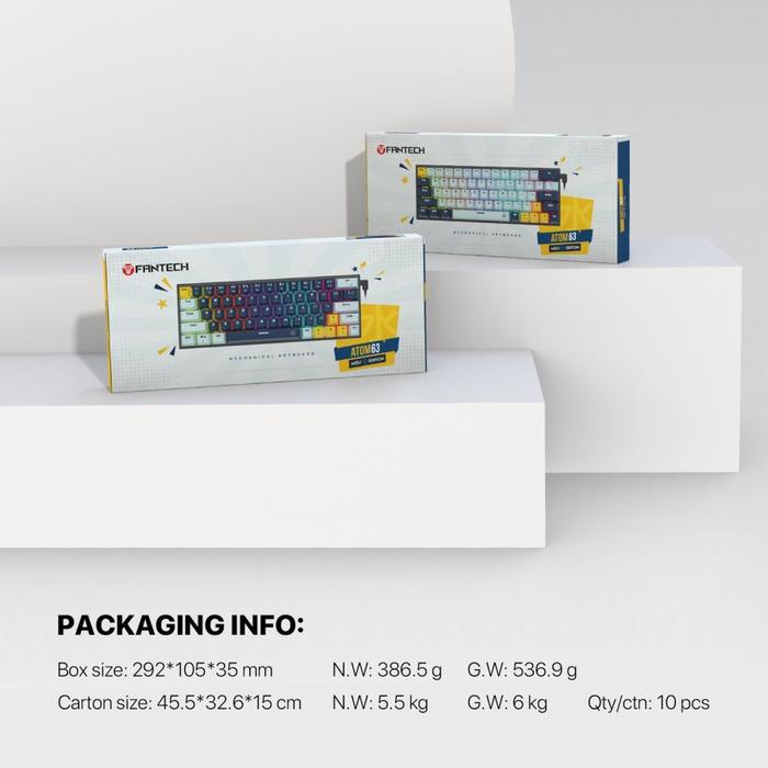 Fantech MK874 V2 ATOM 63 MIZU RGB - 60% Mechanical Gaming Keyboard - Image 5