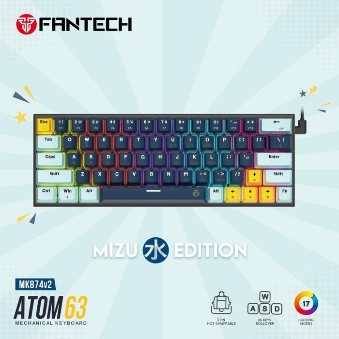 Fantech MK874 V2 ATOM 63 MIZU RGB - 60% Mechanical Gaming Keyboard - Image 6