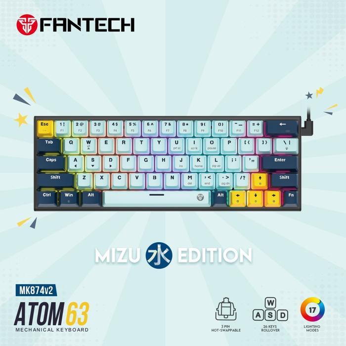 Fantech MK874 V2 ATOM 63 MIZU RGB - 60% Mechanical Gaming Keyboard - Image 7