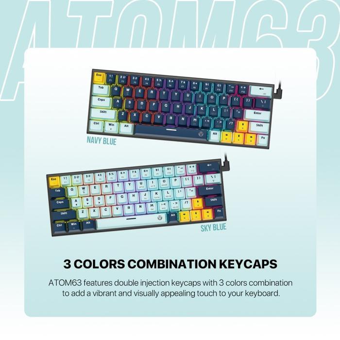 Fantech MK874 V2 ATOM 63 MIZU RGB - 60% Mechanical Gaming Keyboard - Image 8