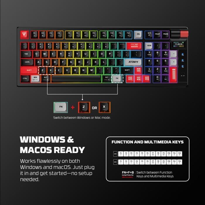 Fantech ATOM PRO97 MK918 RGB Wireless - 65% Mechanical Gaming Keyboard - Image 2