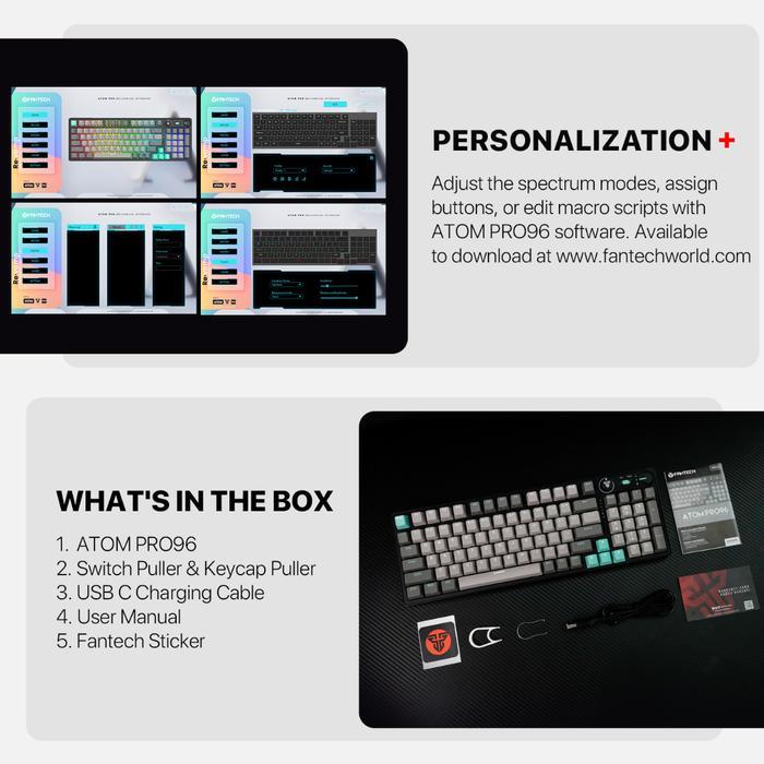 Fantech ATOM PRO96 MK914 RGB Wireless - 65% Mechanical Gaming Keyboard - Image 4