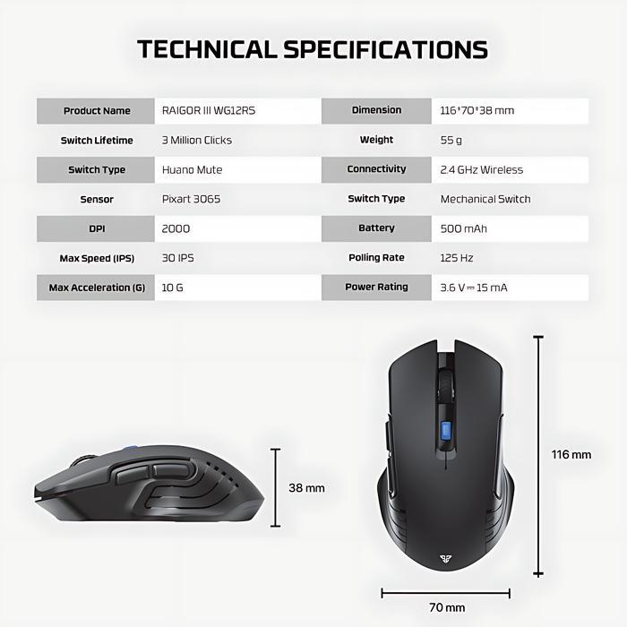 Gaming Mouse Fantech RAIGOR III WG12RS - Image 7