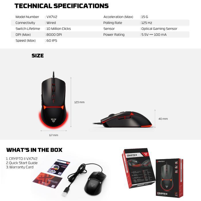 Gaming Mouse Fantech CRYPTO II VX7 V2 - Image 8