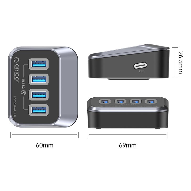 Orico M3U3-4A USB 3.2 HUB 4-Ports with Type-C to Type-C Cable - Image 2