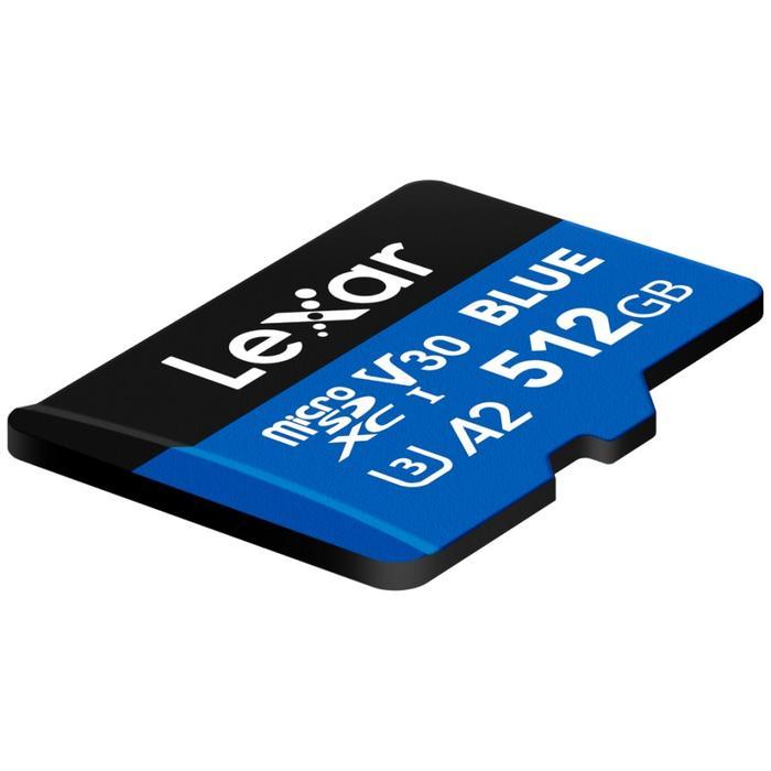 Lexar Blue MicroSDXC UHS-I A2 512GB - Micro SD + Adapter - Image 2