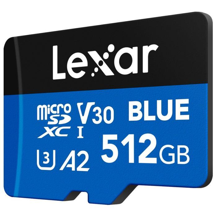 Lexar Blue MicroSDXC UHS-I A2 512GB - Micro SD + Adapter - Image 3