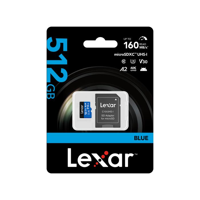 Lexar Blue MicroSDXC UHS-I A2 512GB - Micro SD + Adapter - Image 5