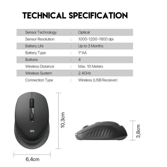 Mouse Wireless Office Fantech GO W609 - Image 6