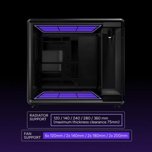 Cooler Master MasterFrame 360 Stage LCD - Mid Tower Casing with LCD Open Frame Design - Image 4