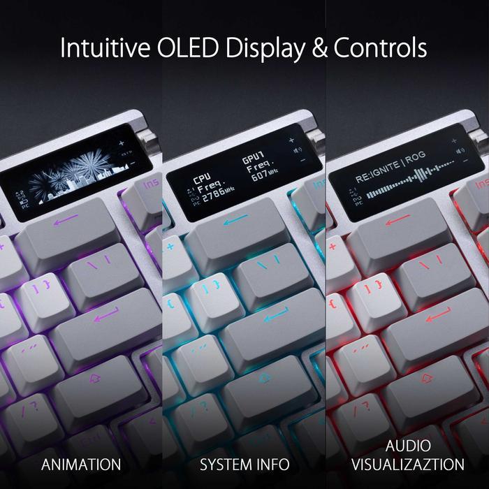 ASUS ROG Azoth 75 Moonlight White Wireless DIY Custom Gaming Keyboard - Image 3