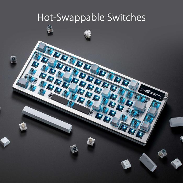 ASUS ROG Azoth 75 Moonlight White Wireless DIY Custom Gaming Keyboard - Image 4